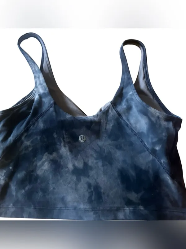Lululemon align tank top with pads size 10 diamond dye navy EUC run gym fun - Image 2