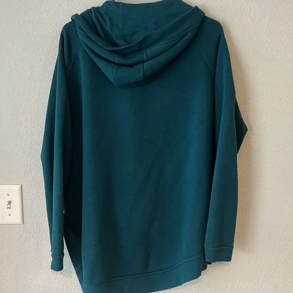 Nike Women’s Full Zip Asymmetrical Modern Cape Jacket Hoodie Teal Size Large - Image 7