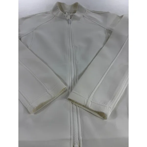 Lululemon Going Places Jacket White Full Zip Bomber Style Stretch Size 10 - Image 9