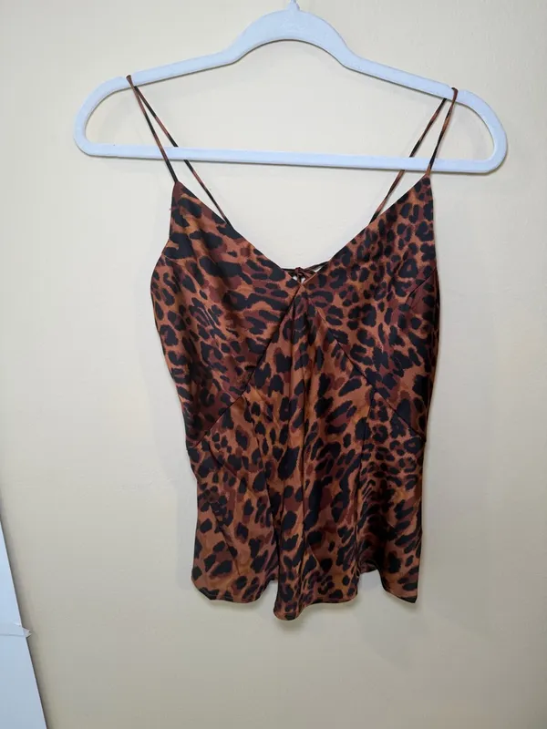 a new day Leopard Satin Cami in Brown and Black - Image 2