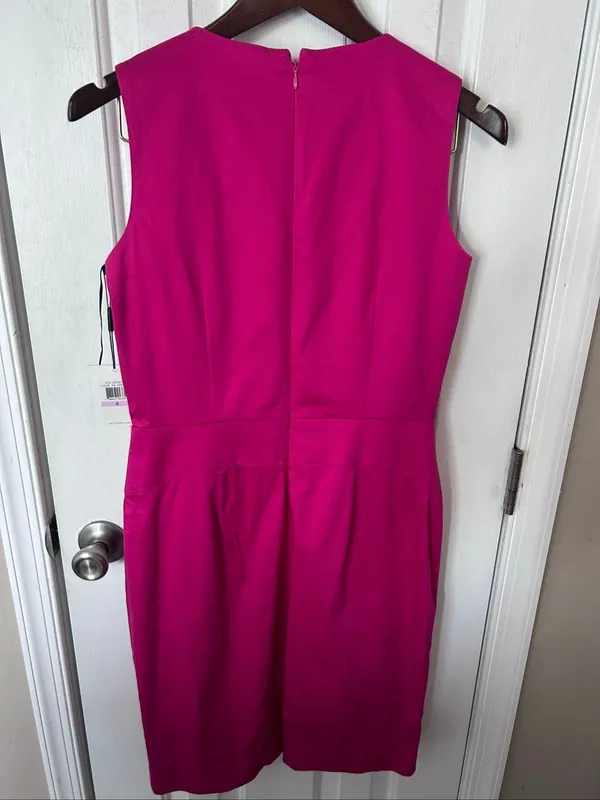 Calvin Klein hot pink work dress stylish cotton blend work attire size 6 - Image 4