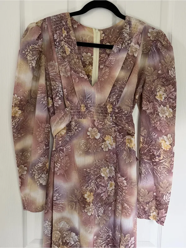 Vintage Handmade Long Sleeve Maxi Dress Size Small/ Medium - Image 2