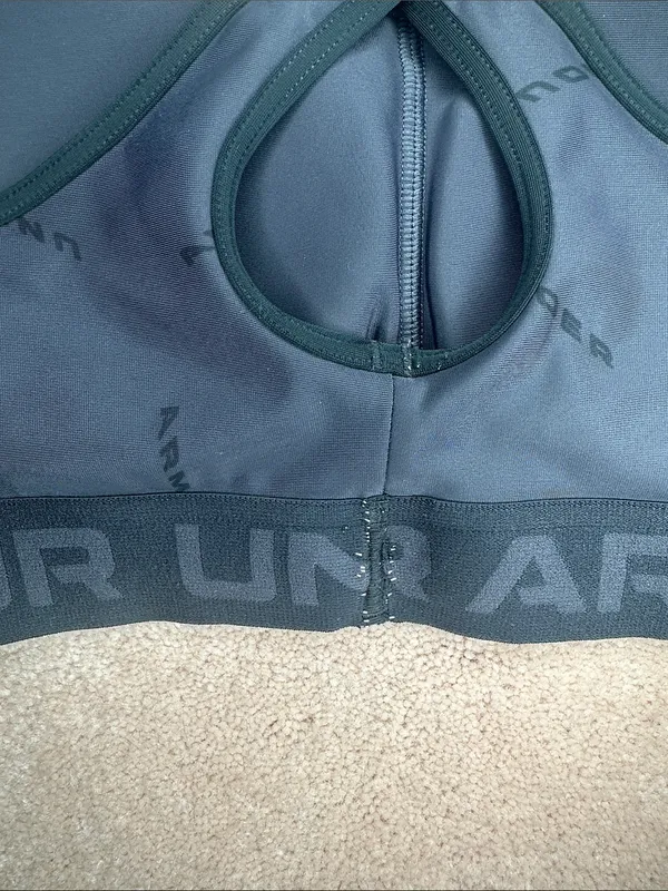 Under Armour Crossback Compression Sports Bra Grey Removable Pads Workout - Image 4