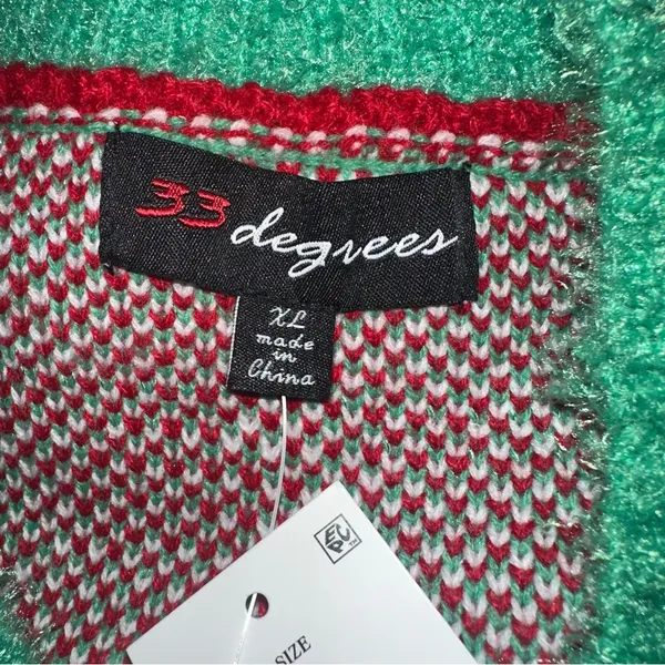 33 Degrees Christmas Tree Ugly Christmas Sweater XL NWT - Image 4