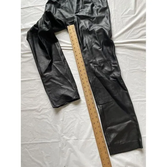 Dana Buchman Women's Black 100% Leather Pants Size‎ 4 Soft Lined W Flaw - Image 5