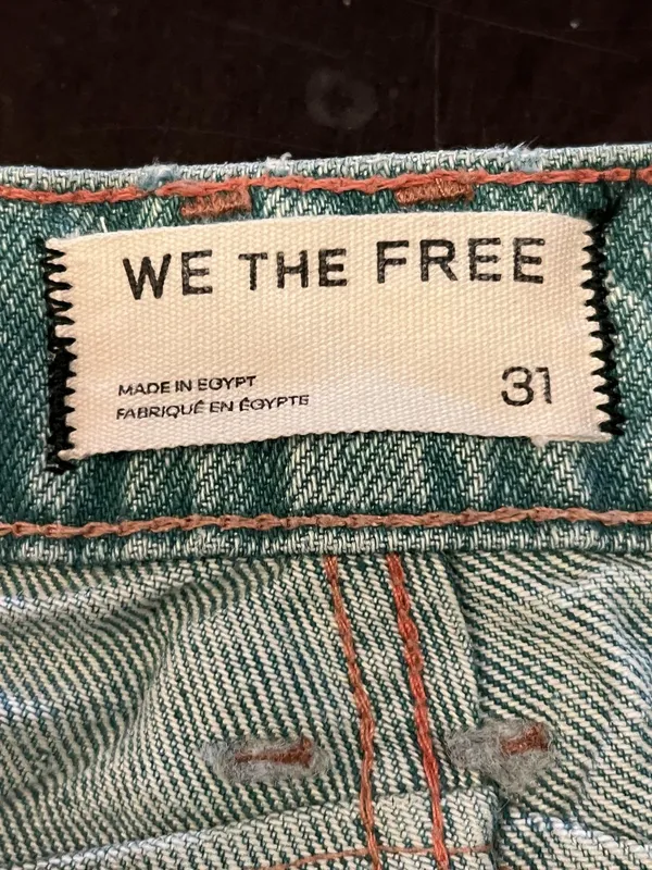 We The Free Wide Leg Jeans Womens 31 Light Wash Blue High Rise Seamed Denim - Image 8