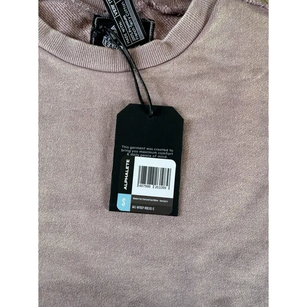 Alphalete Women's Terry Oversized Crop Pullover - Rose Quartz , Size Small - Image 8