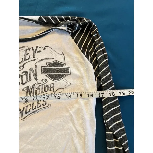 Women's Harley-Davidson Incremental Delusions Striped Shirt Top S Lawless HD FL - Image 3