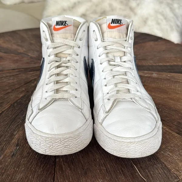 Nike Zoom Blazer Mid ISO SB Orange Label White/Navy Leather w/ Exposed Tongue - Image 5
