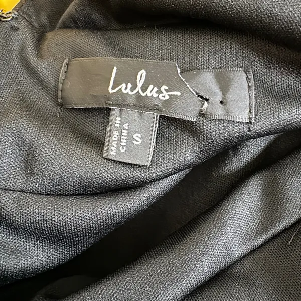 Lulus Black Deep V Neck‎ Empire Waist Maxi Dress Slit Size S - Image 8