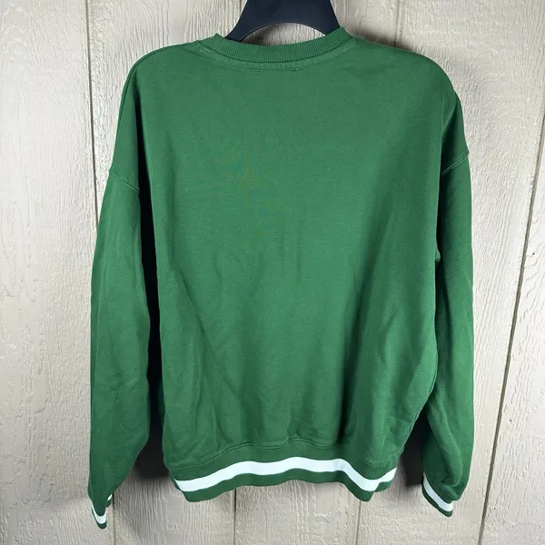BEACH RIOT Anthropologie Winning Team Crewneck Sweatshirt Sz Small Green Varsity - Image 3