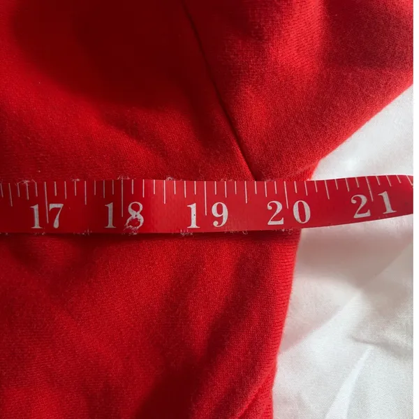 Rag & Bone Red Organic Cotton French Terry Hoodie Sweatshirt Medium - Image 5