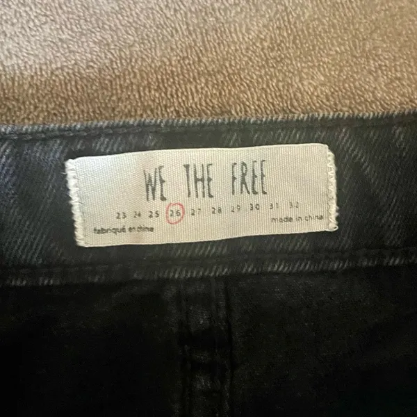 Free People Haven Black Denim Jean Mini Skirt Zip Up Coachella Festival size 26 - Image 3