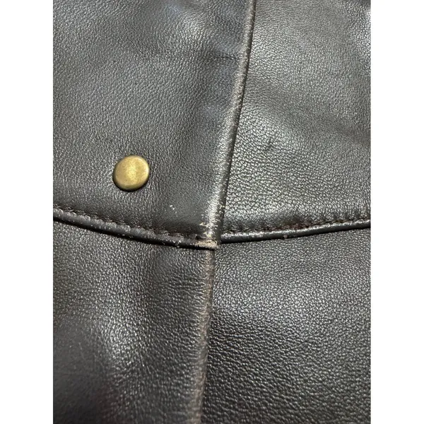 Via Spiga Leather Jacket Women Small Brown Belted Grommet Trench Coat - Image 10