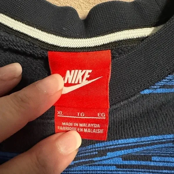 Nike Sweatshirt Size XL Men’s Women’s Crewneck Stripes Blue Pullover - Image 2