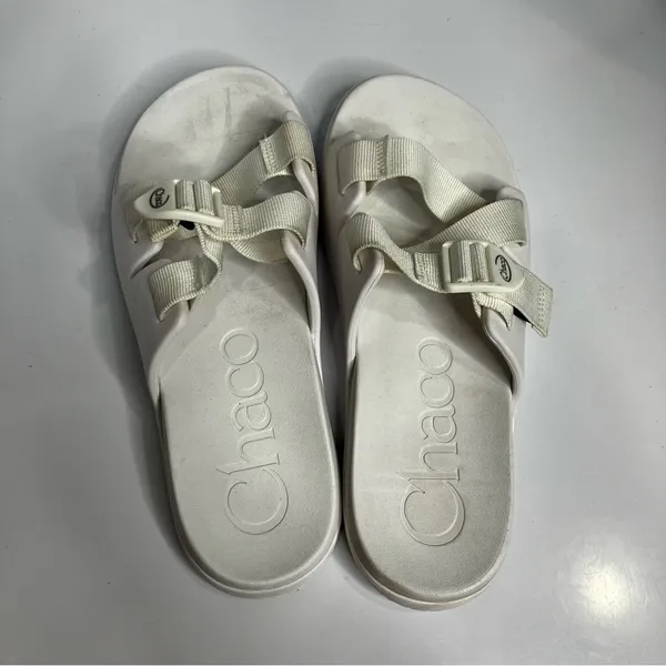 Chaco chillos slides sandals all‎ white size 10 - Image 5