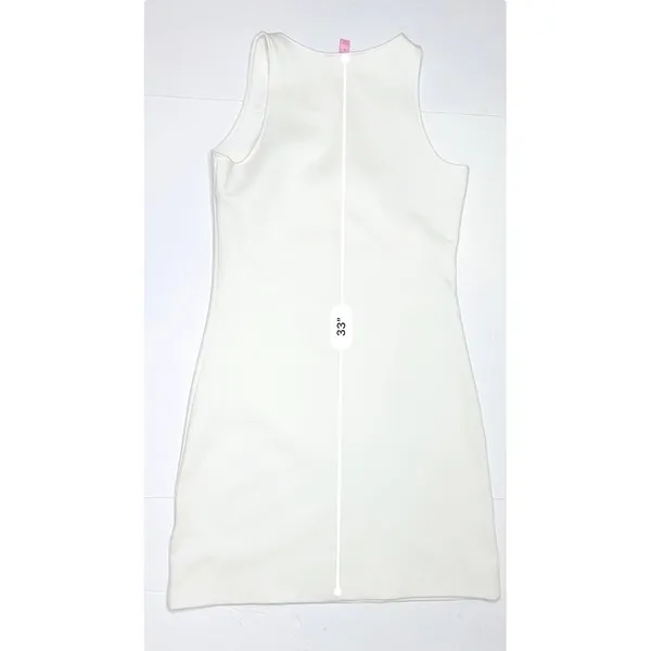 Lilly Pulitzer Foster‎ Pique Textured Cotton Shift Dress SMALL White Embroidered - Image 8