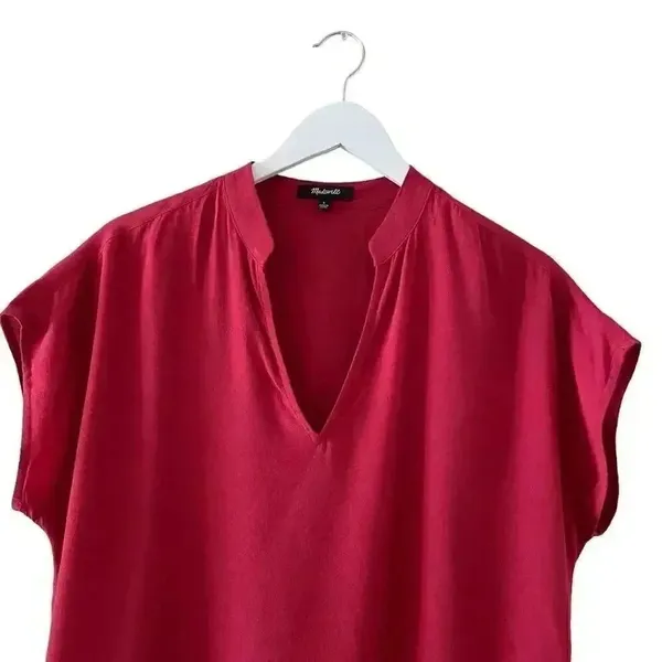 Madewell Bicoastal in Crimson Boxy Festival Boho Shirt Women’s Dress S # 1008 - Image 7