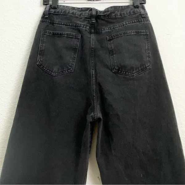 DAZY Black Washed Denim High Waist Wide Leg Baggy Jeans Size XL - Image 4