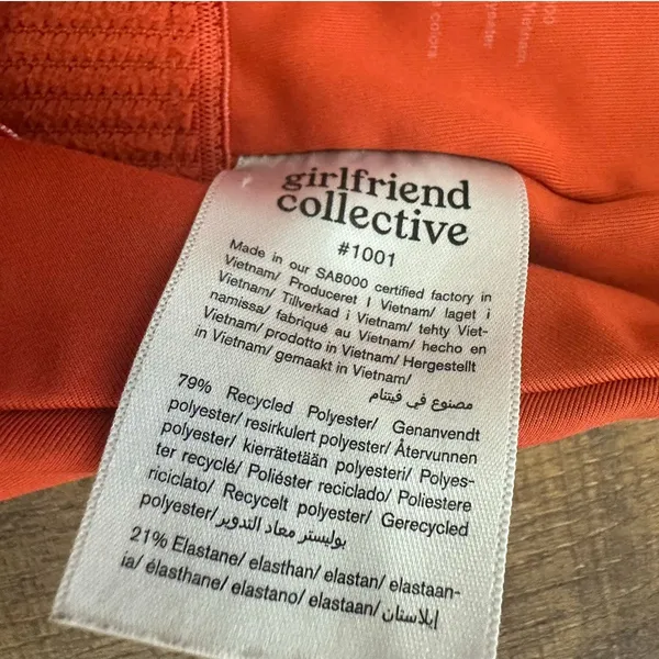 Girlfriend Collective Topanga Bra Orange Size Small - Image 5