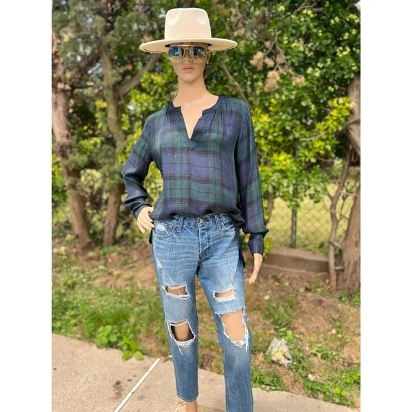 Womens AnnTaylor Loft Preppy Softened plaid Tunic Small - Image 5