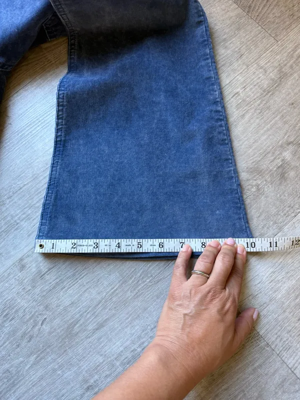 Theory Blue Corduroy Pants Size 2 Low Rise Flare Bootcut Retro Y2K Style - Image 10