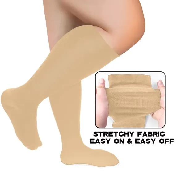 OLENNZ Compression Socks 2XL Wide Calf 20-30mmHg Knee High Plus Size Unisex - Image 5