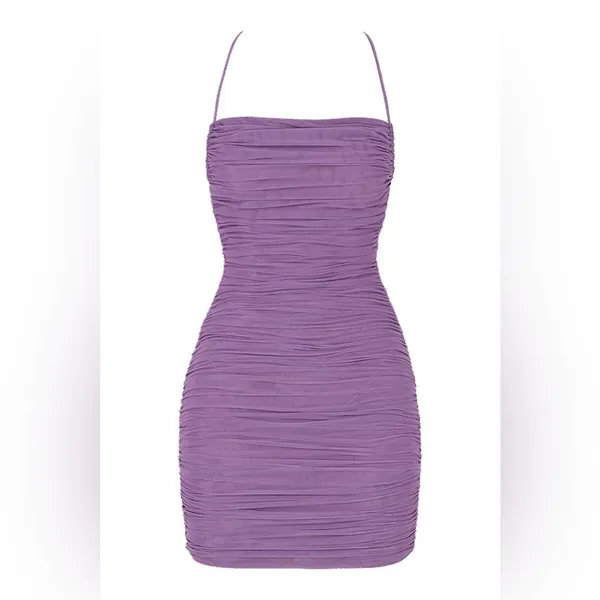 Mistress Rocks 'NIGHTSHADE' Lilac Ruched‎ Mesh Dress - Image 7
