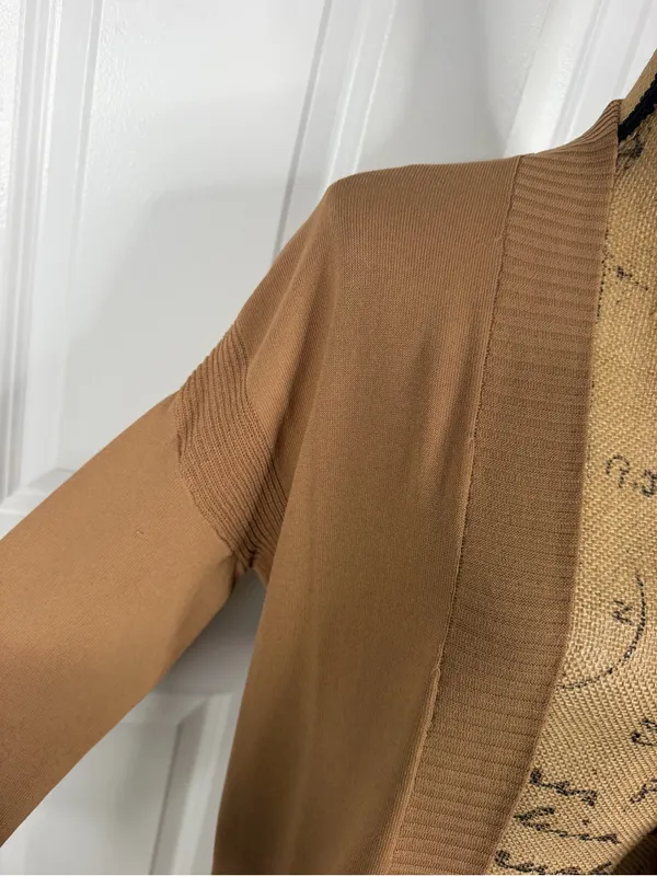 House of CB Size S Camel Brown Floor Length Open Front Duster Cardigan NWOT - Image 7