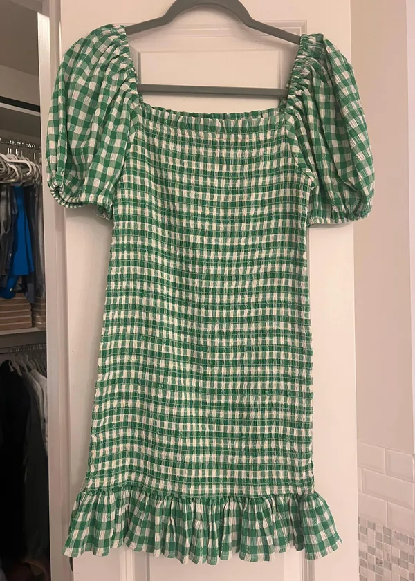 BB Dakota Plaid Green Mini Dress - Image 2