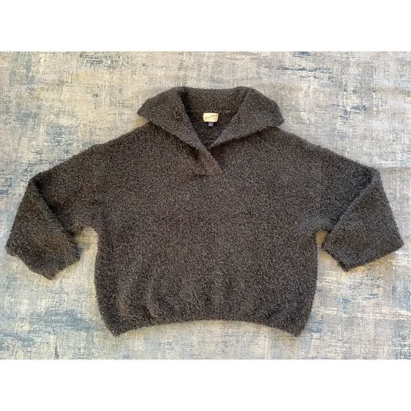 Universal Thread Dark Charcoal Gray Split Neck Lounge Pullover Sweater XXL - Image 2