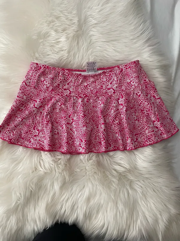 Lands End Flounce Swim Skirt Pink White - Image 2