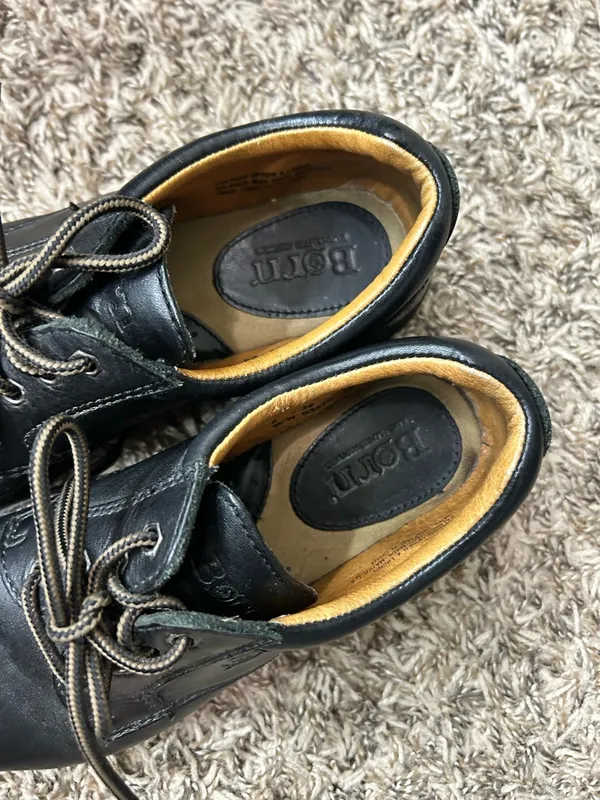 Born Black Leather Oxford Derby-style lace-up shoes Sz 8 - Image 12