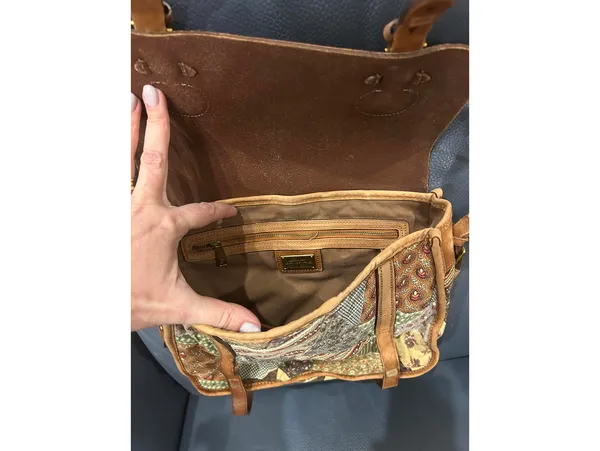 LRL RALPH LAUREN LEATHER MULTI PATCHWORK CROSSBODY BAG - Image 3