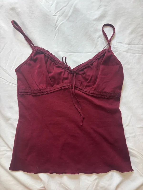Brandy Melville Red Tank Lace - Image 2