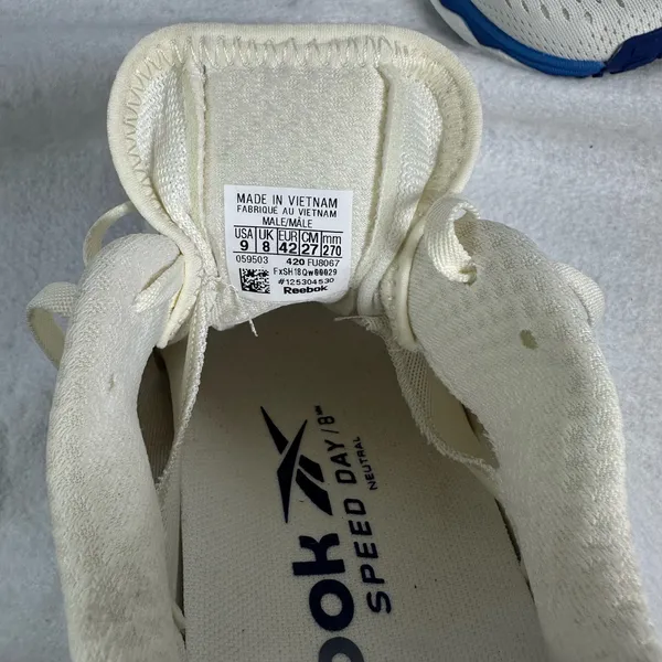 Reebok Men's Shoes Size 9 Floatride Run Fast 2 White Blue Snickers Running - Image 12