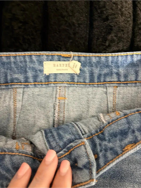 Harper Light Blue Denim Button-Front Mini Skirt - Image 3