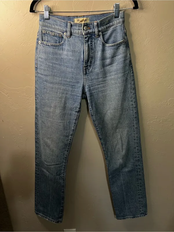 Madewell 90s Straight High Rise Jeans Rondell Wash Crease Edition Denim - Image 2