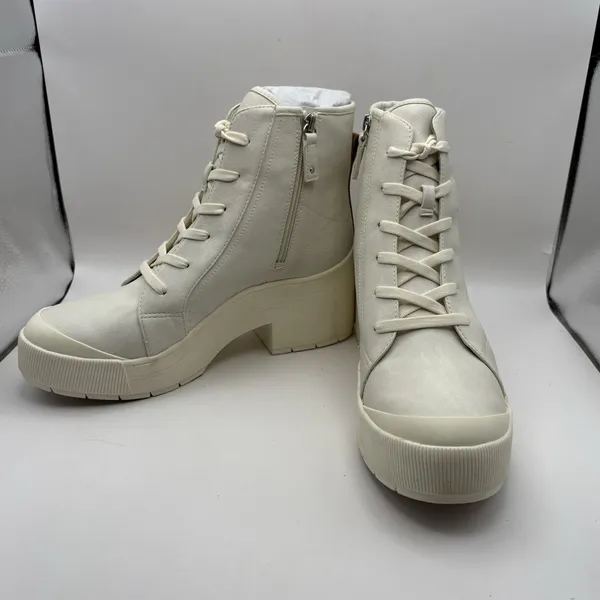 Dr Scholls‎ Time Off Up White Lace Up High Top Platform Boots Womens 10M - Image 4