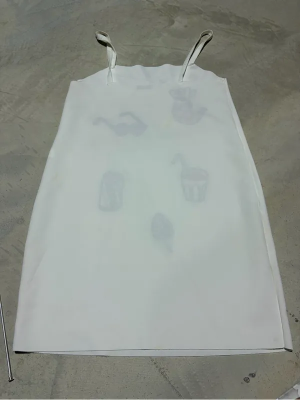 Zara trafaluc summer patches white dress medium - Image 7