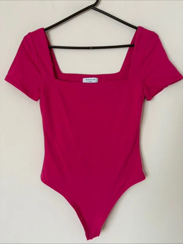 Aritzia contour granita pink square neck short sleeve bodysuit - Image 2