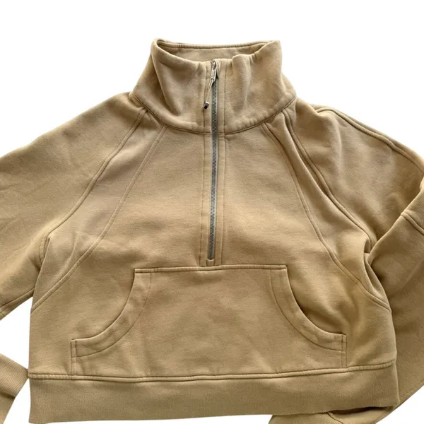 Lululemon Scuba Oversized Funnel Neck Sweatshirt Trench Tan Size M/L Fleece - Image 3
