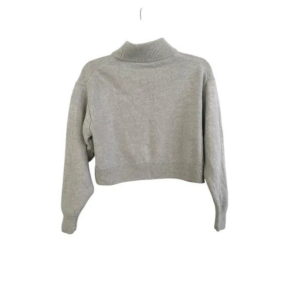 Aritzia Wilfred Free cropped sweater merino wool grey size small - Image 3