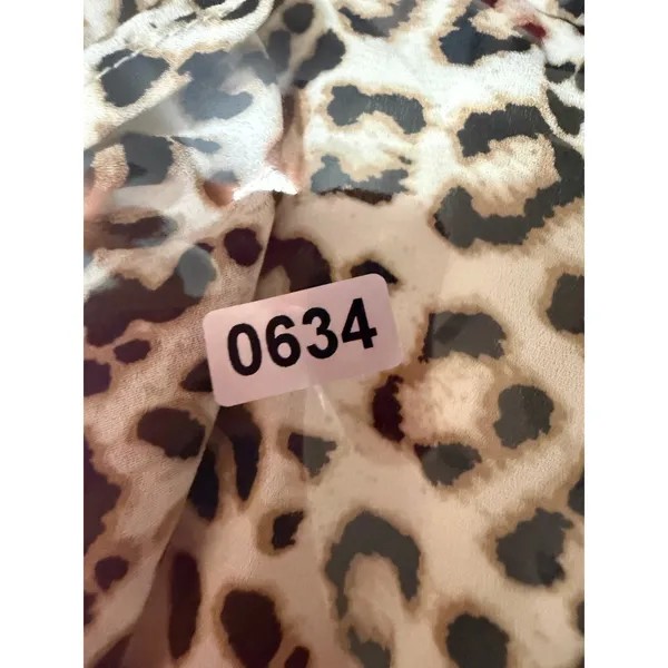 Alga Leopard Print Puff Sleeve Open Back Romper Mob Wife Glam M‎ - Image 7