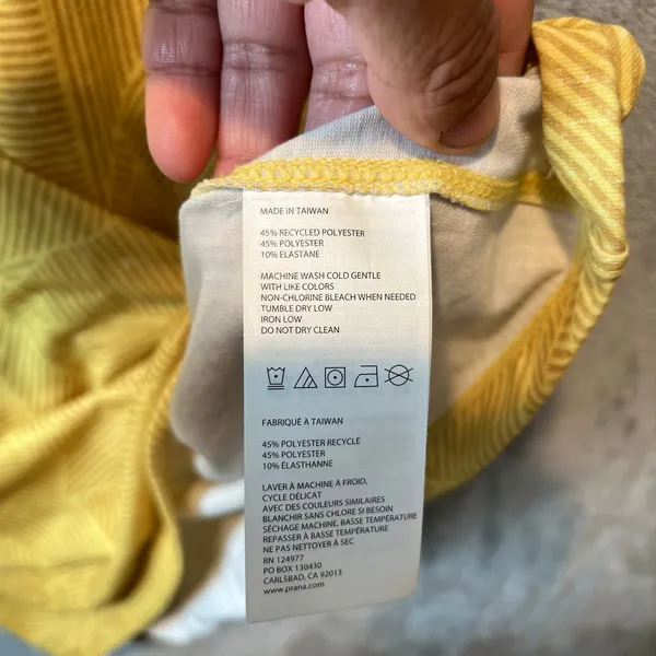 PrAna Women's Sanna t-shirt Dress Stretchy Boat Neck Size‎ Small Yellow - Image 7
