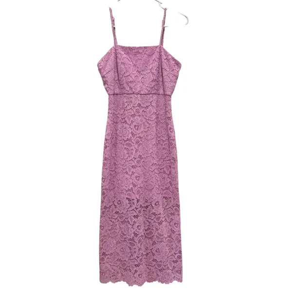 NEW BHLDN Anthropologie Maria Purple‎ Pink mauve Sleeveless Lace Midi Dress XS - Image 2
