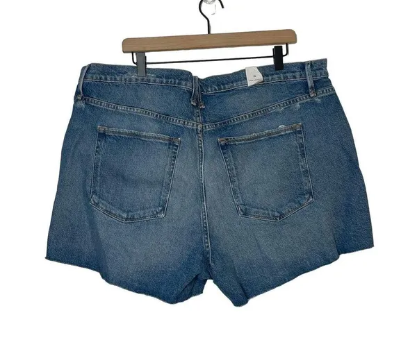 Good American NEW Good 90s Shorts Plus Size 16 Blue Denim High Rise Distressed - Image 2