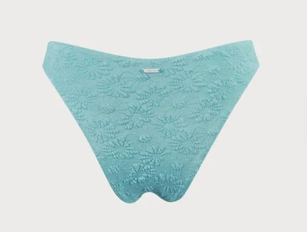 BERLOOK Floral Textured Bikini Bottom ONLY 51 Blue Size M - Image 9