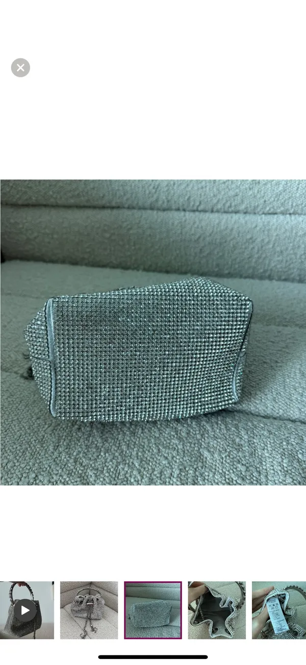 Liliana Silver Mini Bag with Chain Handle - Image 3
