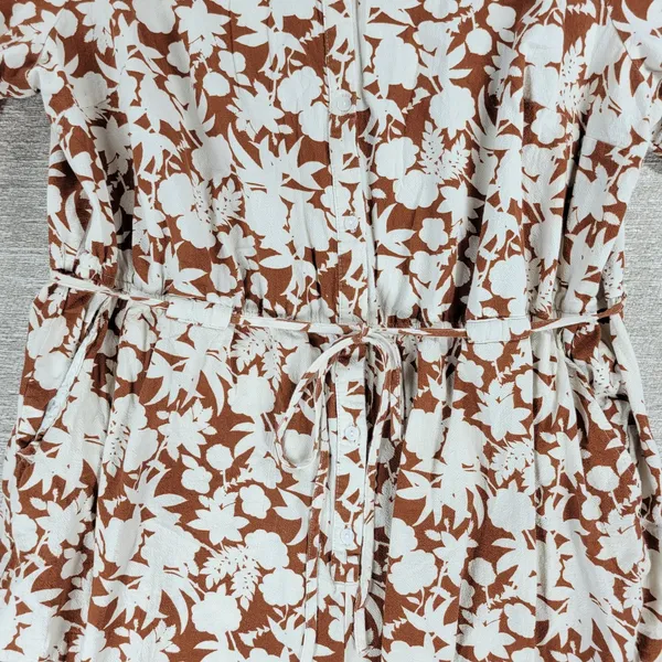 Universal Thread Puff 3/4 Sleeve Jumpsuit 2X Womens Brown Tie Waist Wide Leg ASO - Image 16